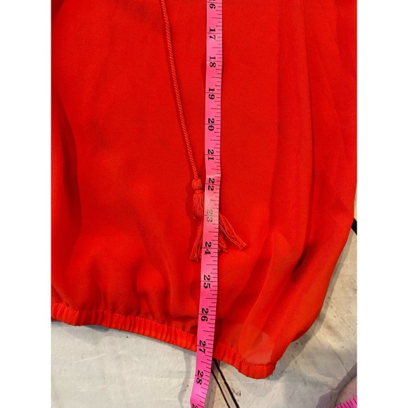 Lane Bryant Orange Boho Blouse Size 14/16 Embellishment - Picture 9 of 9